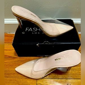 Fashion Nova Lucite Of You Mule Pump - Clear